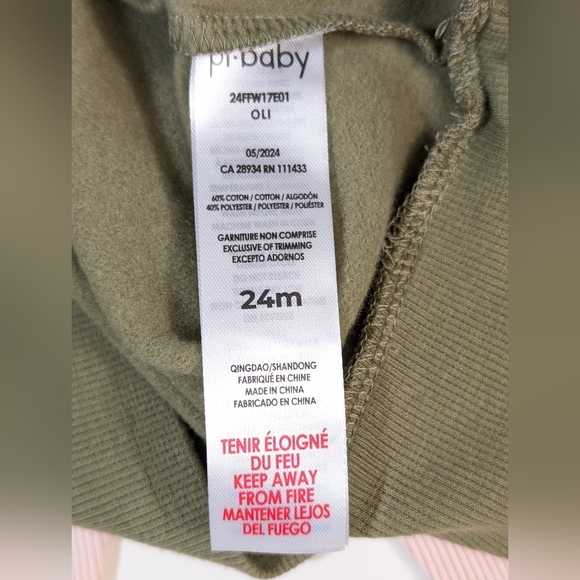 PETIT LEM, "Coffee Date" sweatshirt set, Green & Pink, Size 24 Months - Picture 7 of 8